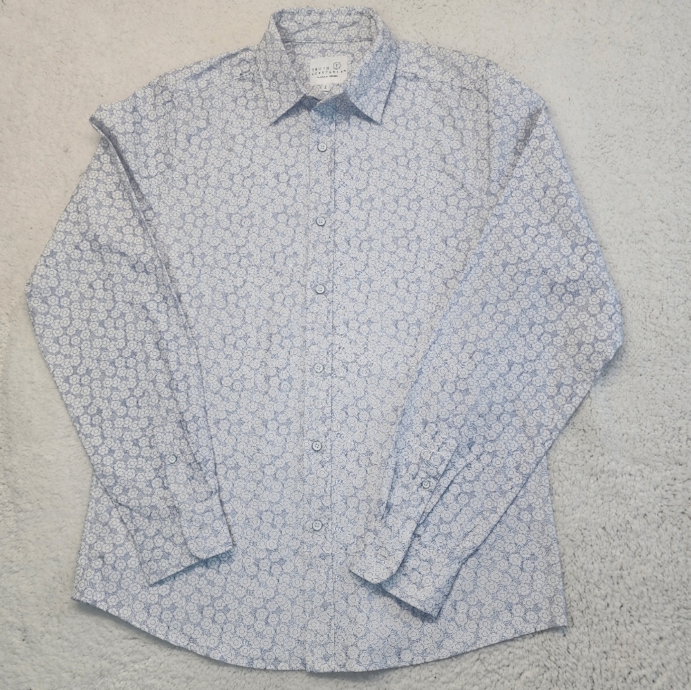 Truth Substance Common Sense Printed Long Sleeve Button Down Shirt Mens Small - Picture 5 of 11